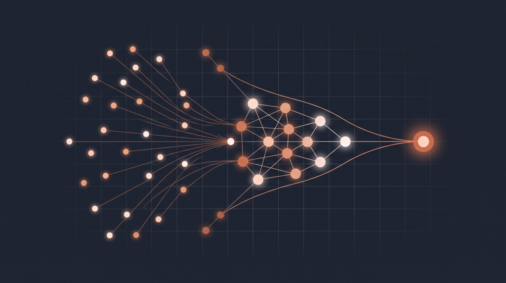 Abstract network illustration representing AI-powered lead generation for agencies